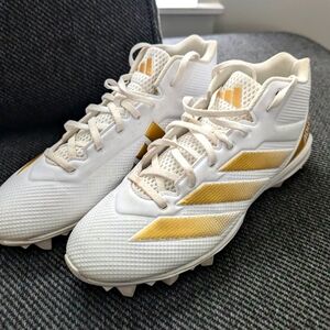 Adidas White and Gold Athletic Shoes